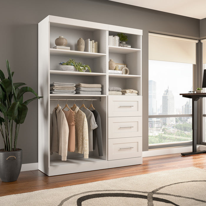 Bestar Pur 61 W Closet Organizer System - White