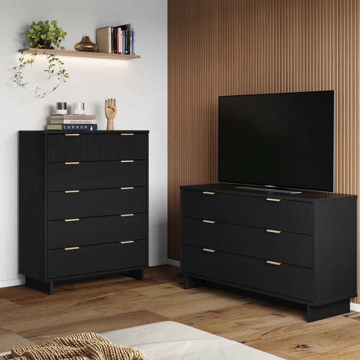 Granville Modern 2-Piece Dresser Set in Black 