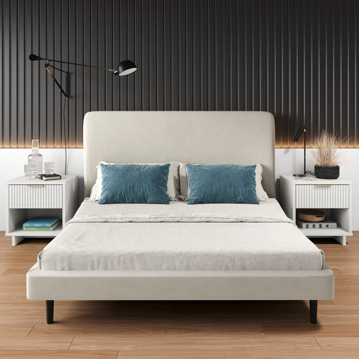 Granville Modern 18\" Nightstand in White (1-Drawer) - Set of 2 