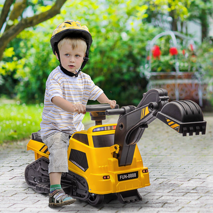 Aosom 6v Electric Powered Ride-On Tractor, 3 In 1 Electric Ride On Excavator, Bulldozer, Road Roller