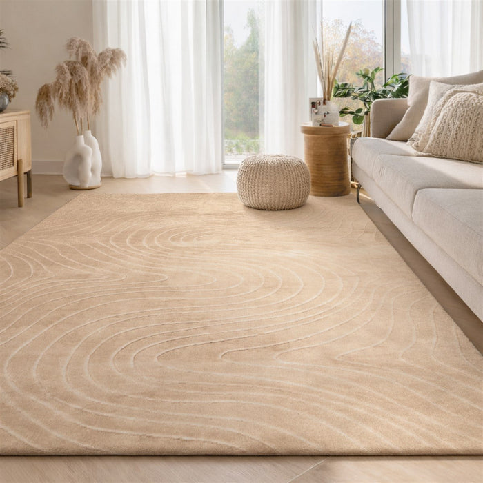 Somos Contemporary Beige Washable Rug 5'0\" x 7'6\" Indoor Area Rug 