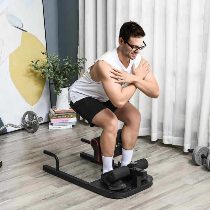 Soozier Adjustable Squat Machine With Push Up Bars, Multifunction Deep Sissy Squat Machine Leg Exerc