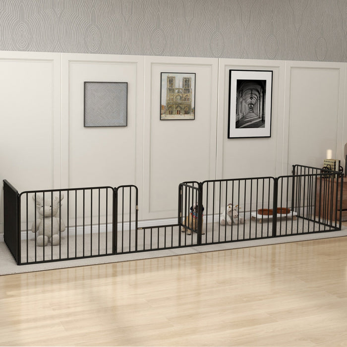 Pawhut Heavy Duty Dog Playpen, 6 Panels 24\" Height Steel Pet Puppy Exercise Pen, Diy Design, Outdoor