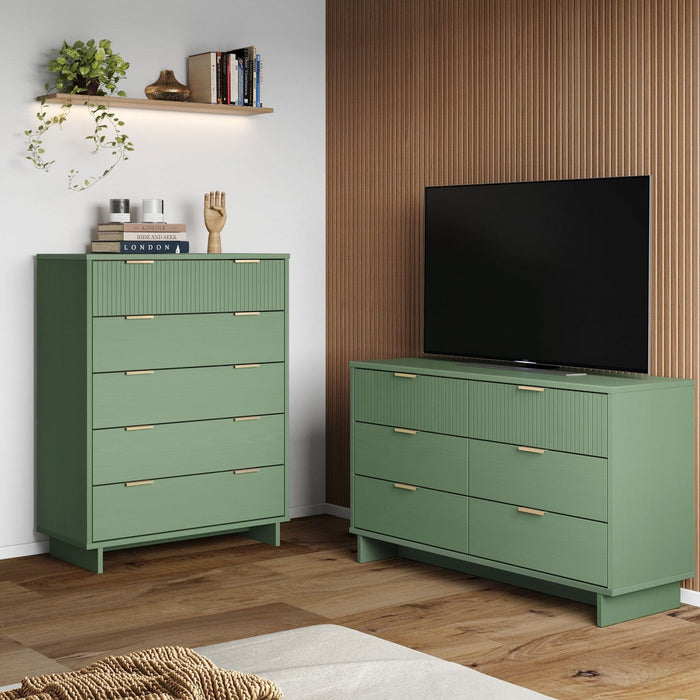 Granville Modern 2-Piece Dresser Set in Sage Green 