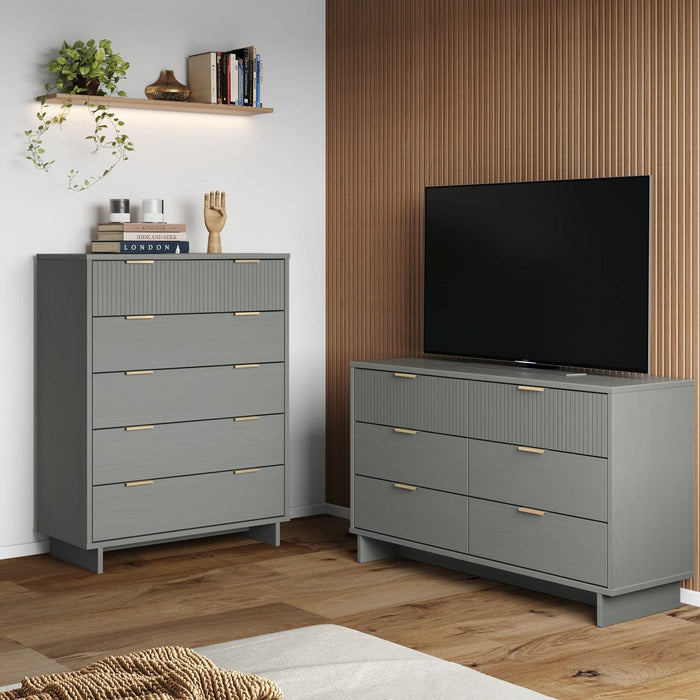 Granville Modern 2-Piece Dresser Set in Light Gray 