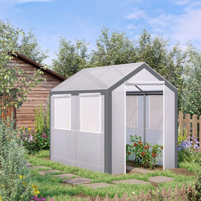 Outsunny 8' X 6' X 7.5' Heavy-duty Walk-in Greenhouse Outdoor Vegetable Plants Growing Warm House Se