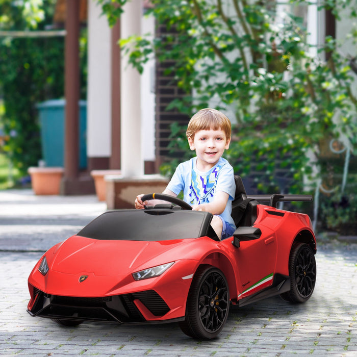 Qaba 12v Electric Powered Ride-On Car For Kids, Lamborghini Huracan Licensed Kids Car With Remote Co