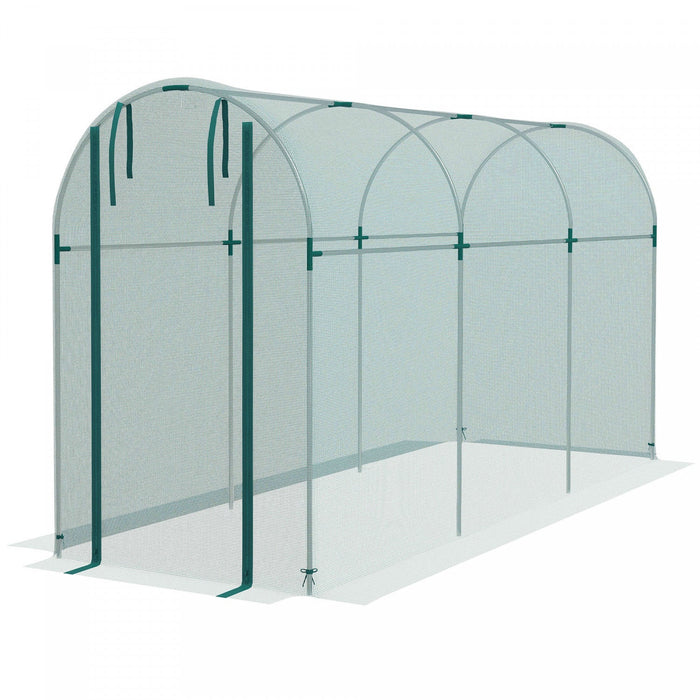 Outsunny 4' X 12' Plant Protection Tent Crop Cage With Door, Green