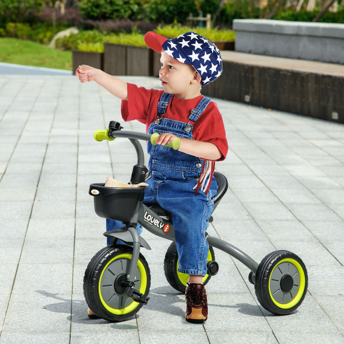 Qaba Tricycle For Toddler 2-5 Year Old Girls And Boys, Toddler Bike With Adjustable Seat, Basket, Be