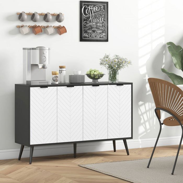 HOMCOM 47" Sideboard, Buffet Cabinet with Adjustable Shelves, Black