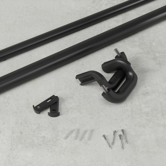 Umbra Twilight Matte Black Expandable Blackout 3/4\" Curtain Rod - 30\"-84\" 