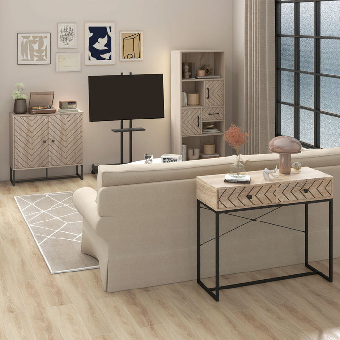 HOMCOM Modern Sideboard Door Cabinet Buffet Table with Storage Shelf