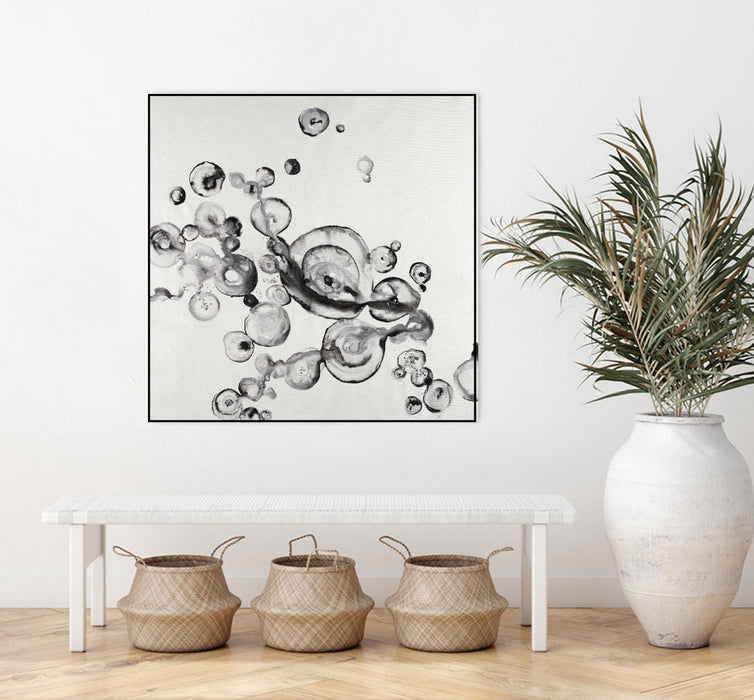 \"Transparent Onyx\" Canvas Framed Black 20x20 Wall Art