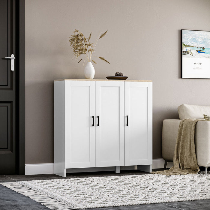 HOMCOM Modern Sideboard Buffet Cabinet with Adjustable Shelves White