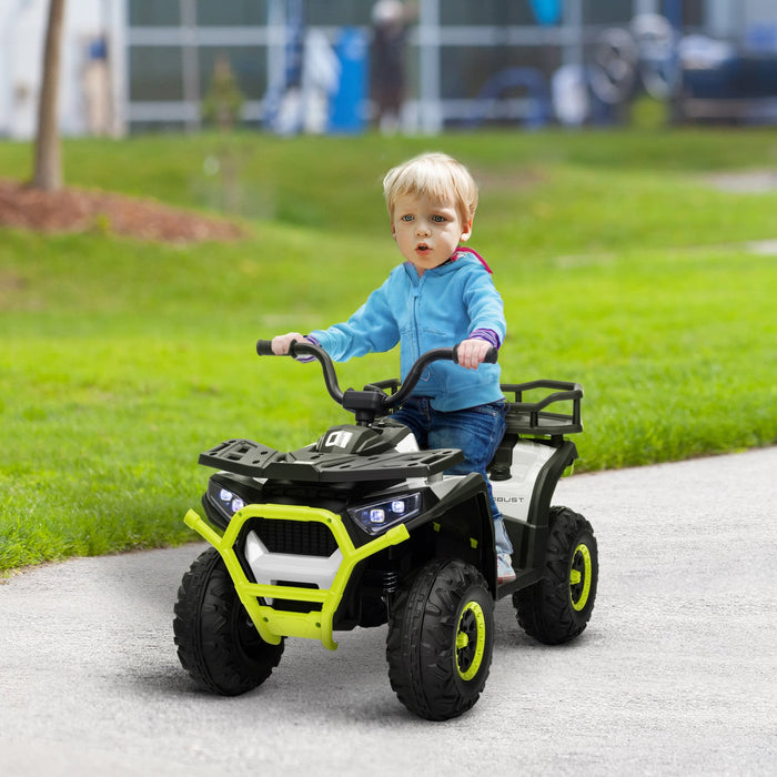 Qaba Kids Atv, 4 Wheeler, 12v Battery Powered Ride-On Electric Vehicle With 4 Spring Suspension Whee