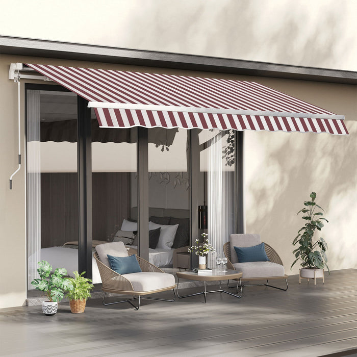 Outsunny 11' X 10' Retractable Awning Fabric Replacement Outdoor Sunshade Canopy Awning Cover, Uv Pr