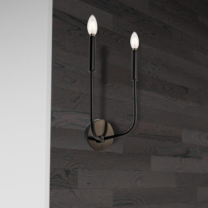 Dainolite Eleanor 2 Light Wall Sconce Matte Black Lamp