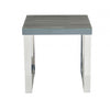 Sylph End Table, Faux Wood & Stainless Steel 