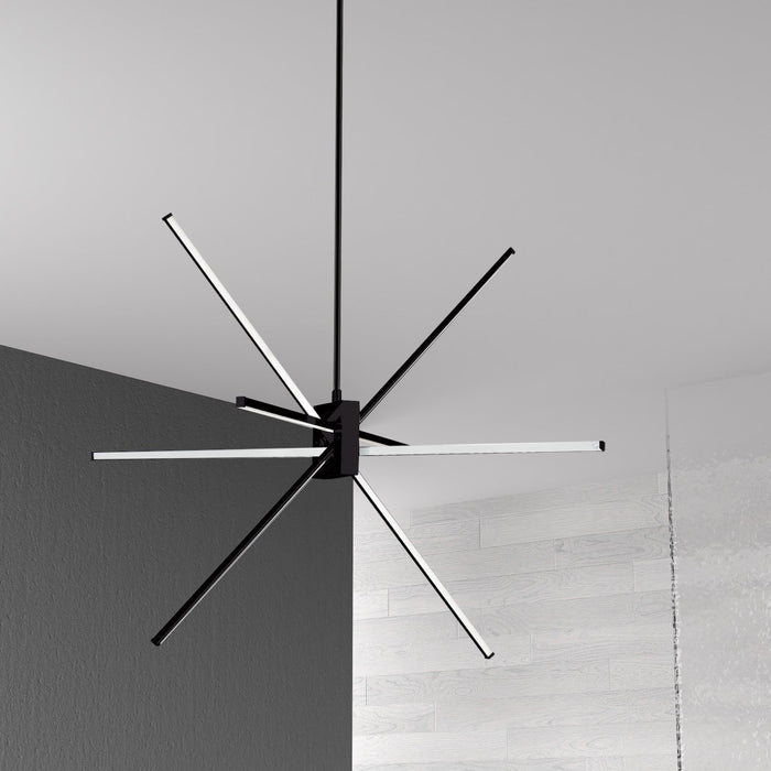 Dainolite Summit LED Chandelier 46w Matte Black White Acrylic Diffuser Lamp