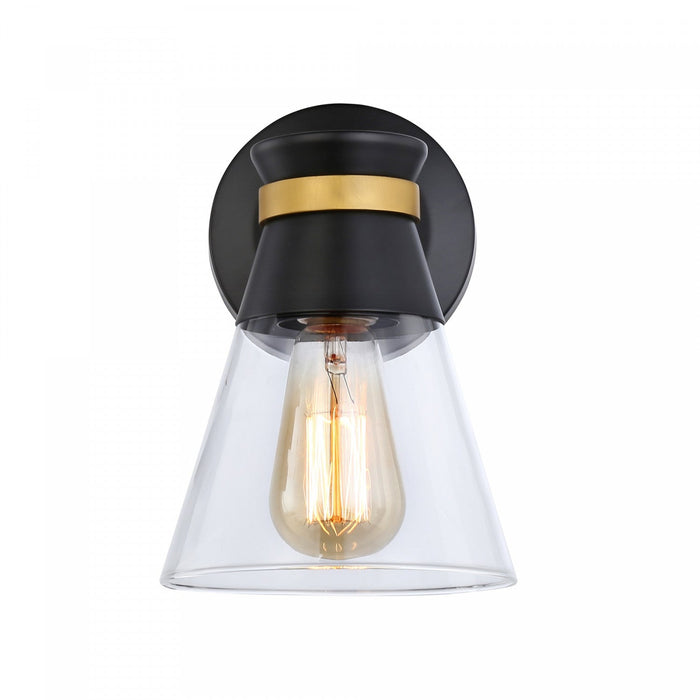 Kanata Black & Brushed Brass 1-Light Sconce