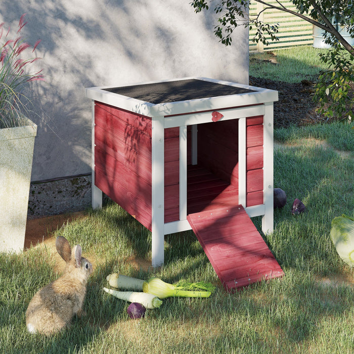 Pawhut 20\"x16.5\"x17\" Wooden Rabbit Hutch Small Animal House Bunny Guinea Pig Pet Cage Coop Cat Shelt