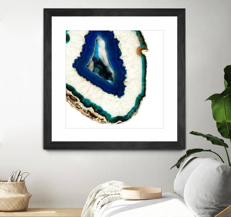 \"Mediterranean Agate A\" Matted and Framed Black 36x36 Wall Art