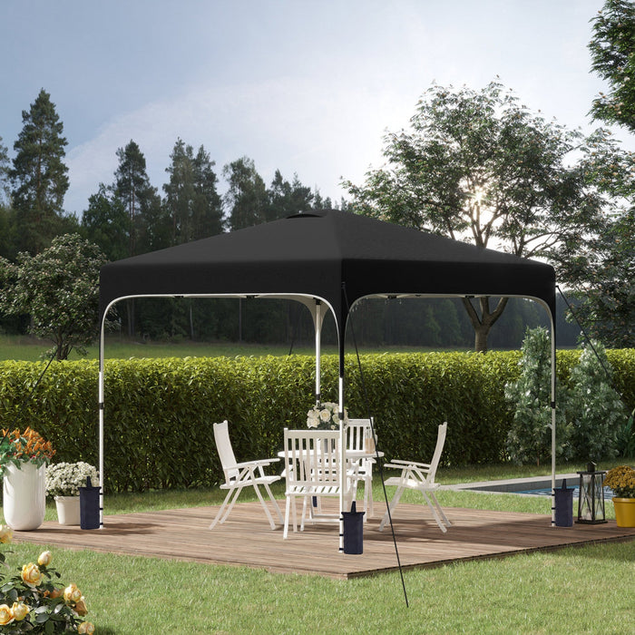 Outsunny 10' X 10' Pop Up Canopy Tent With Sand Bags, Upf 50+ Instant Sun Shelter, Tents For Parties