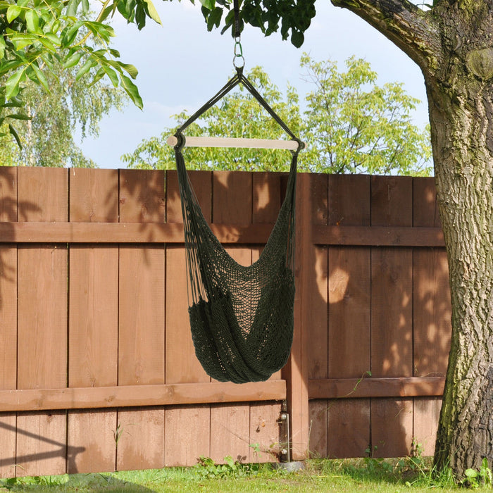Outsunny Portable Hammock Chair, Hanging Woven Hammock Swing Chair Sleeping Bed For Outdoor Garden Y