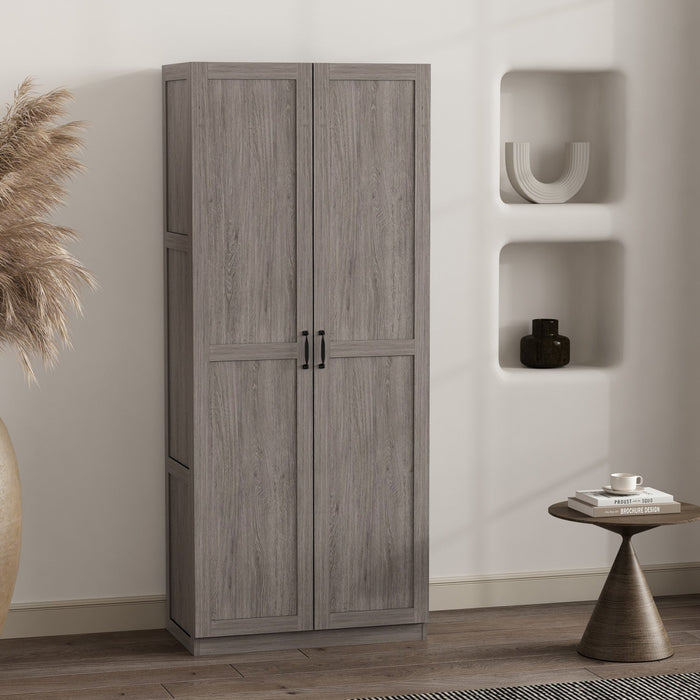 Cornelia Modern 30\" Storage Cabinet in Gray (7-Shelf) 
