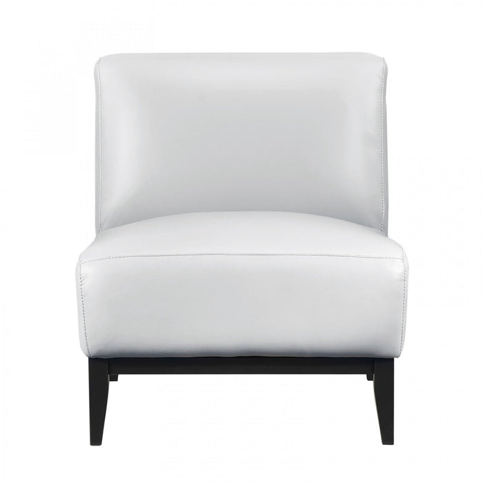 Murdock Accent Chair Silver Leather 