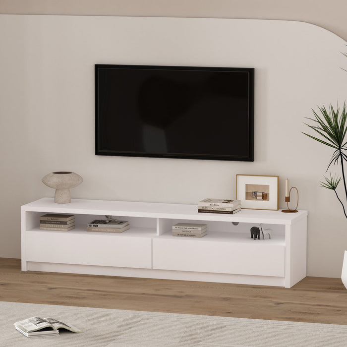 Duncan Contemporary Modern 70\" TV Stand in White 