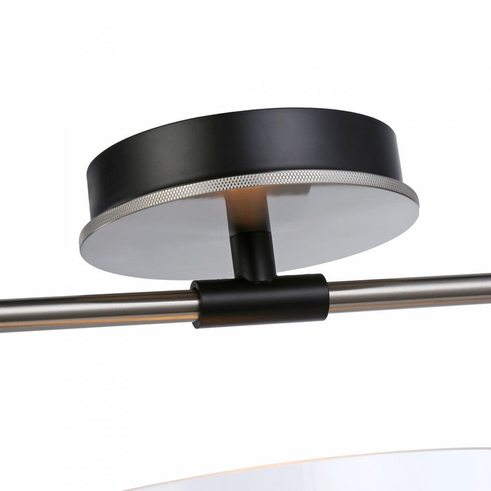 Cheshire Black & Nickel 1-Light Semi-Flush Mount