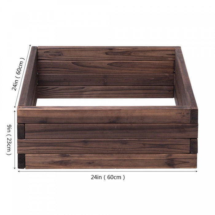 Costway Square Raised Garden Bed Flower Vegetables Seeds Planter Kit Elevated Box