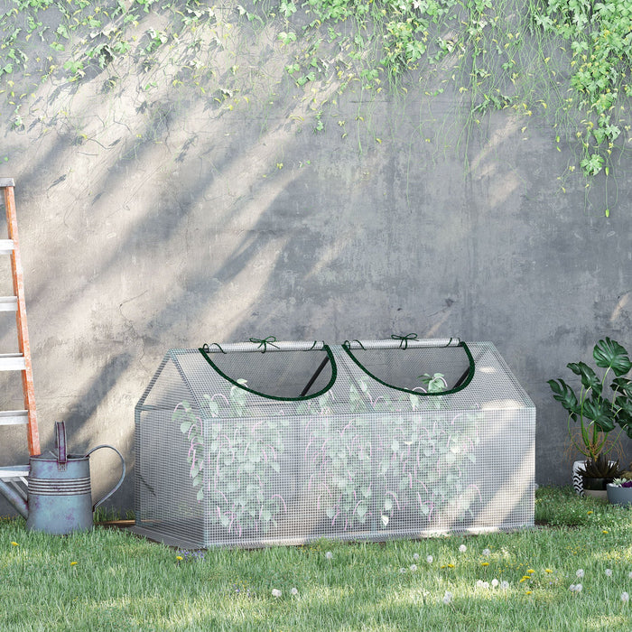 Outsunny 47\" X 24\" X 24\" Portable Mini Tunnel Greenhouse Garden Planting Outdoor Flower Warm House B