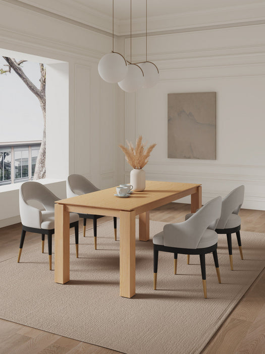 Carrington and Rockaway Modern Industry Chic 5-Piece Dining Set in Light Gray and Natural 