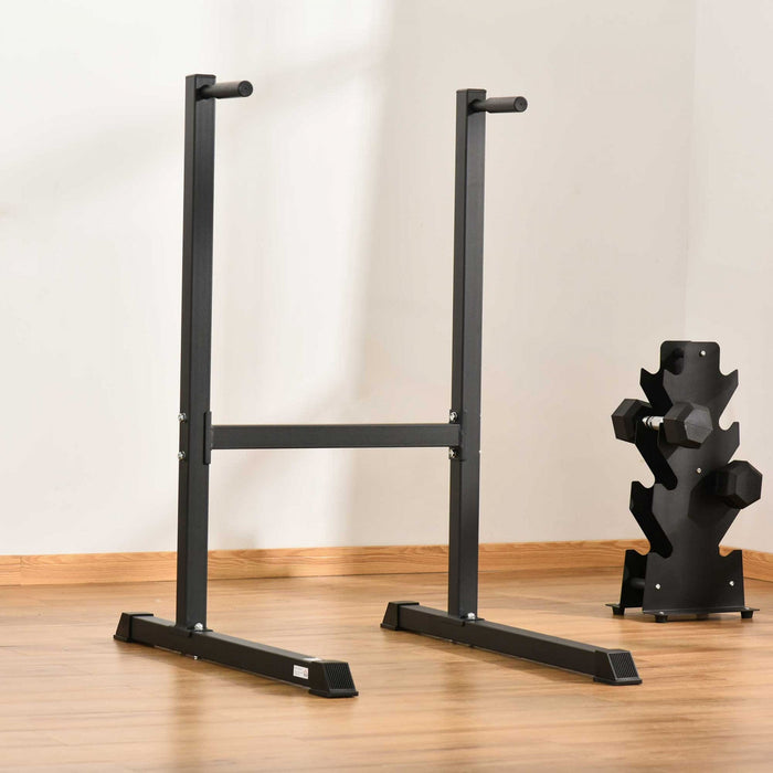 Soozier Dip Station With Padded Handles, Multifunctional Dip Bar, Black