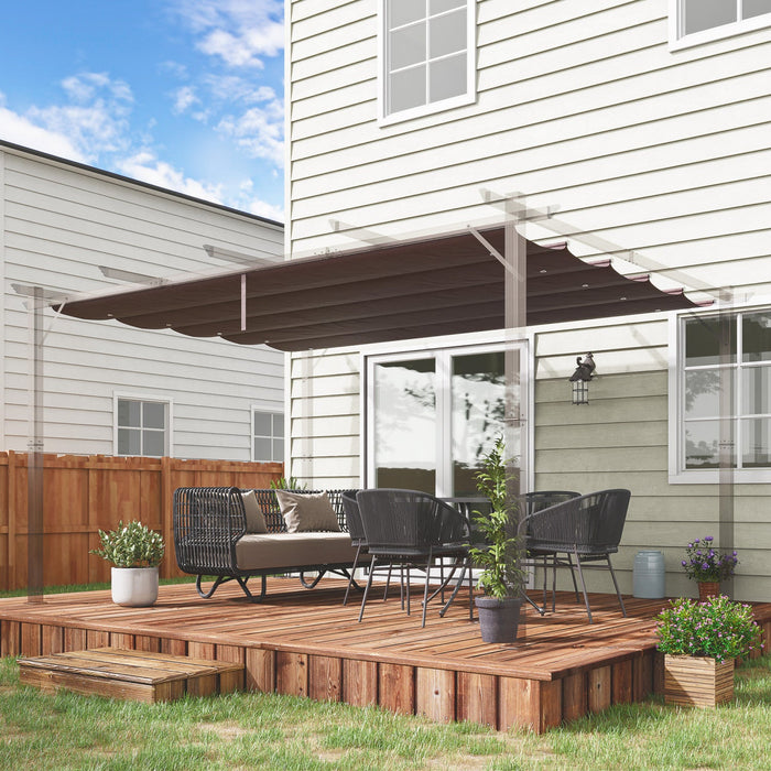 Outsunny Retractable Replacement Pergola Canopy For 10' X 13' Pergola, Pergola Cover Replacement, Co