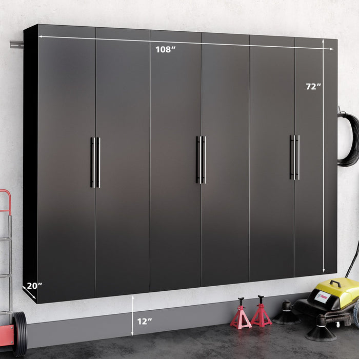 Hangups 108-inch 3-piece Garage Storage Cabinet Set E - Black 