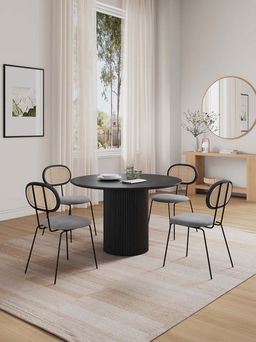 Hathaway and Jardin Modern Industry Chic 5-Piece Dining Set in Black and Gray Dining Room Set 
