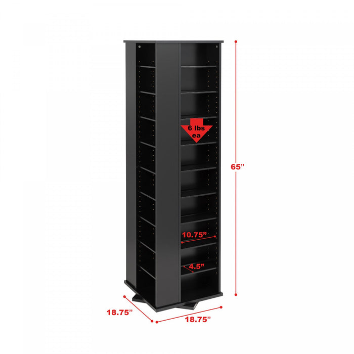 36 Adjustable Shelves Multimedia Storage - Black 