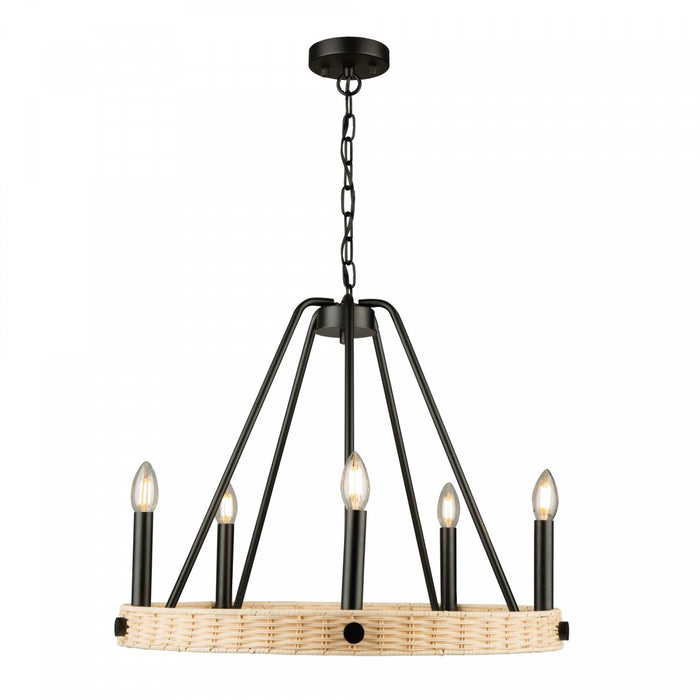 Perris 5-Light Black Chandelier 