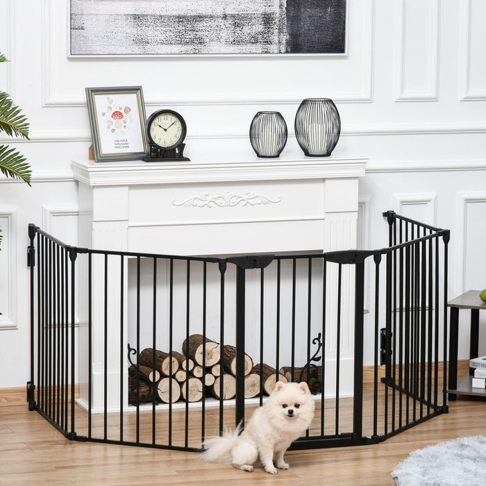 Pawhut Dog Playpen Indoor, Foldable Pet Fence Puppy Pen For Small Medium Dogs With Door, 5 Panels, 2