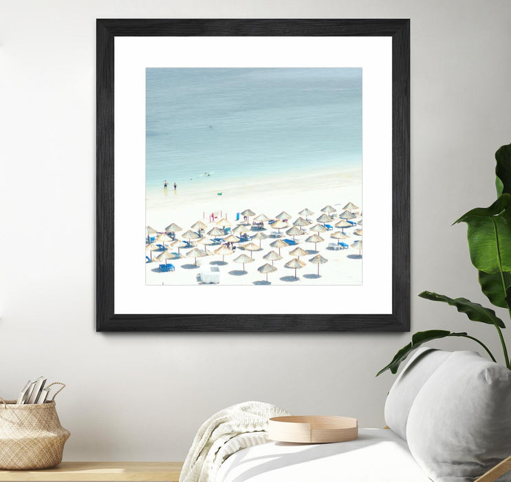 \"Sesimbra I\" Matted and Framed Black 30x30 Wall Art