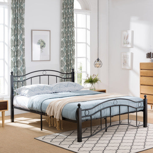 Jackson Metal Bed Frame With Underbed Storage,black King Bed 
