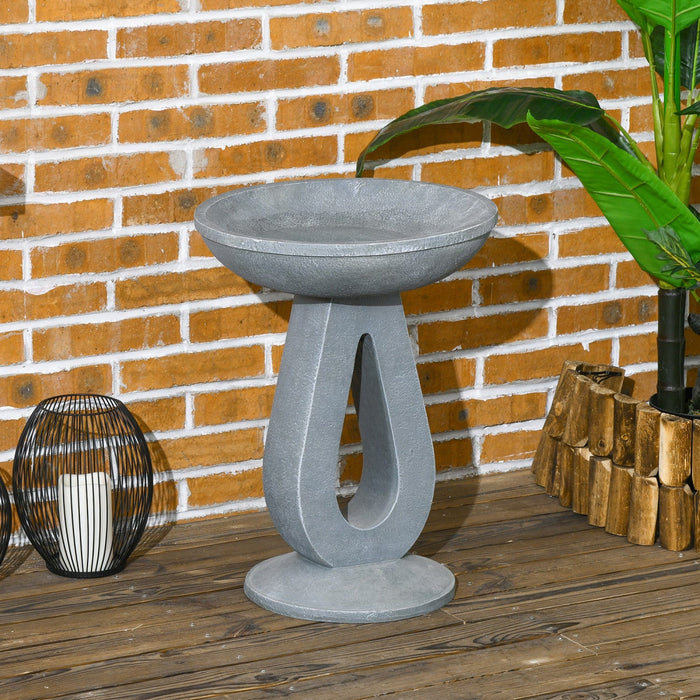 Outsunny Resin Bird Bath For Outdoors, 20.1" Tall Birdbath With Stone Look