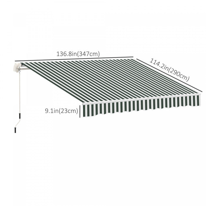 Outsunny 11' X 10' Retractable Awning Fabric Replacement Outdoor Sunshade Canopy Awning Cover, Uv Pr