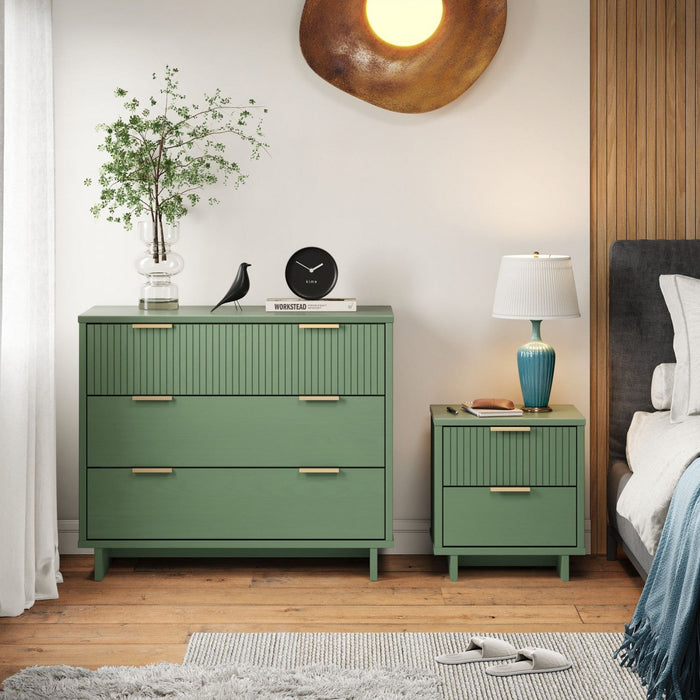 Granville Modern 2-Piece Dresser Set in Sage Green 