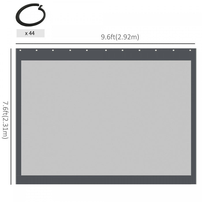 Outsunny Gazebo Mosquito Netting Replacement, 4-panel Canopy Screen Walls With Zipper For 10' X 10' 