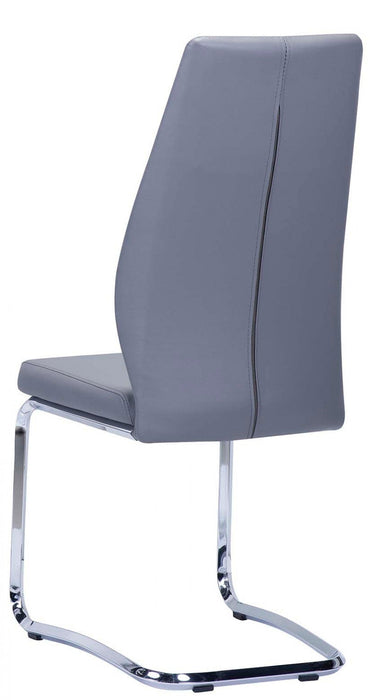 Julius Dining Chair, Grey Faux Leather (set Of 2) 