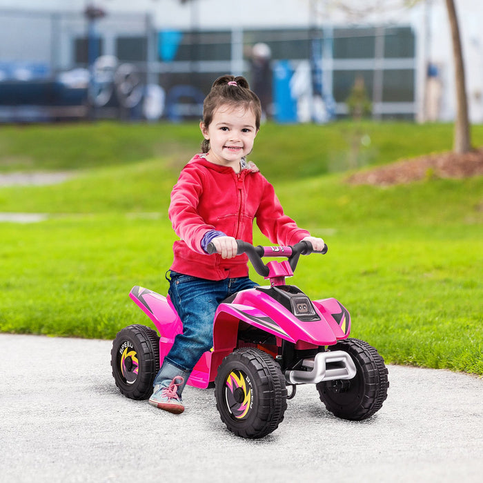 Aosom Kids Atv, 6v Battery Powered Ride-On Electric Car For Kids, Toddler Quad 4 Wheeler With Forwar
